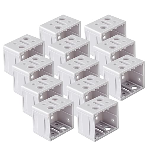 12 Pack 1-Inch Window Blind Headrail Mounting Brackets, White Plastic