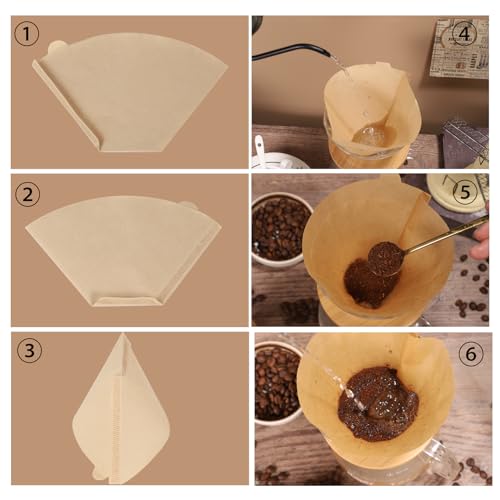 #4 Cone Coffee Filters, 160 Count Unbleached Natural Wood Pulp Disposable