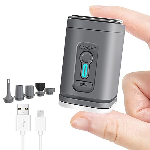 Mini Electric Air Pump for Inflatables with LED Light - Rechargeable & Portable