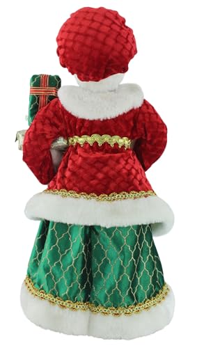 Mrs. Claus Christmas Decor Figurine - Traditional Red & Green Holiday Ornament