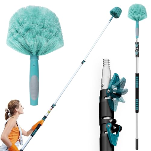 High Reach Cobweb Duster with 5-12 Ft Telescopic Extension Pole