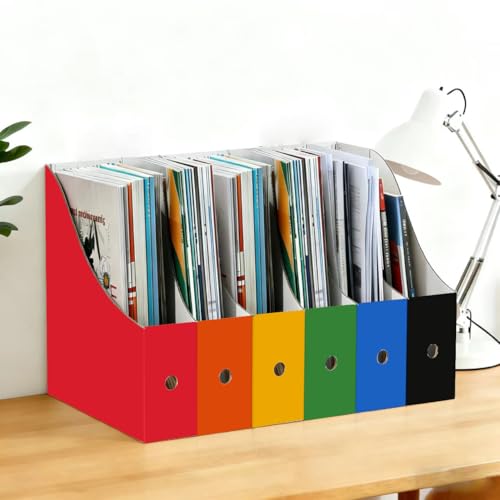 12-Pack Cardboard Magazine File Holders - Desktop Document Organizer