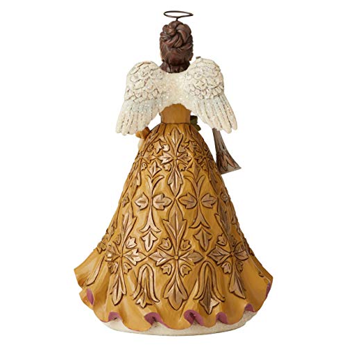 Jim Shore Angel Holding Horn Figurine - Victorian Style, 9.5 Inch Collectible
