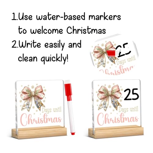 XCVXZCSDAF Christmas Days Till Christmas Countdown Sign - Xmas Countdown Calendar - Christian Holiday Decor - 4x4 Inch - Variation: Christmas02