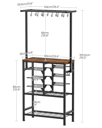 Industrial Kitchen Bakers Rack with Pots and Pans Storage Organizer Shelf