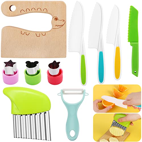 10-Piece Kids Safe Cooking Knife Set with Serrated Edges and Slicers