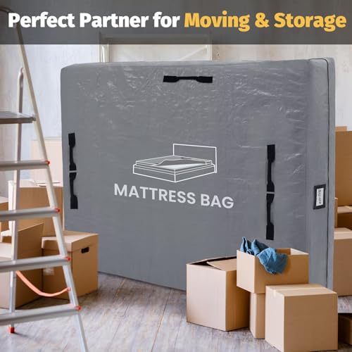 BETU Heavy-Duty Twin Mattress Bag for Moving & Storage - Reusable Waterproof Cover