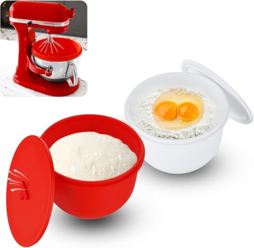 2-Pack Silicone Mixer Bowl Liners with Vented Lids for 5qt and 7qt Bowls