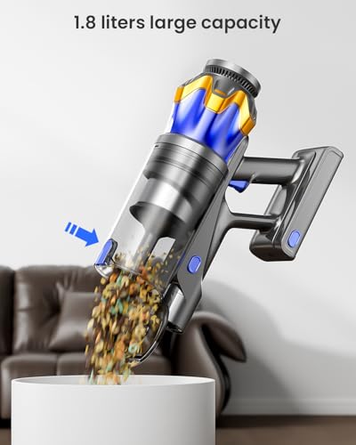 JELLYPIG Cordless Stick Vacuum Cleaner, 55KPa 650W Wireless Vac for Pet Hair
