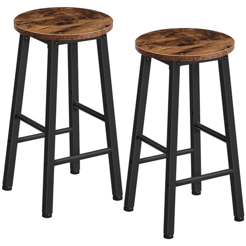 Industrial Counter Height Bar Stools Set of 2 - 24.8" Rustic Metal Chairs