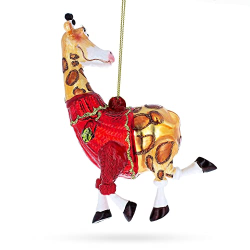 Giraffe Glass Christmas Ornament - Handcrafted Holiday Decor, Animal Lover Gift