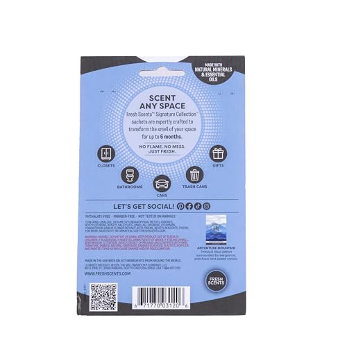 Adventure Mountain Scented Sachets - Long Lasting Air Freshener 3-Pack