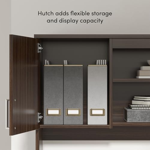 Bestar Ridgeley 3-Piece Office Desk Set with Hutch, File Cabinet & Bookcase