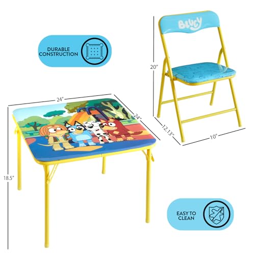 3-Piece Kids Folding Table and Chair Set for Playroom and Crafts