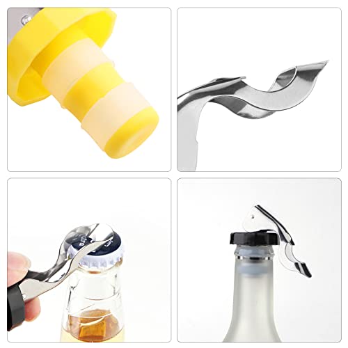 Reusable Wine Stoppers Set - Silicone Vacuum Bottle Seals for Most Wine Bottles