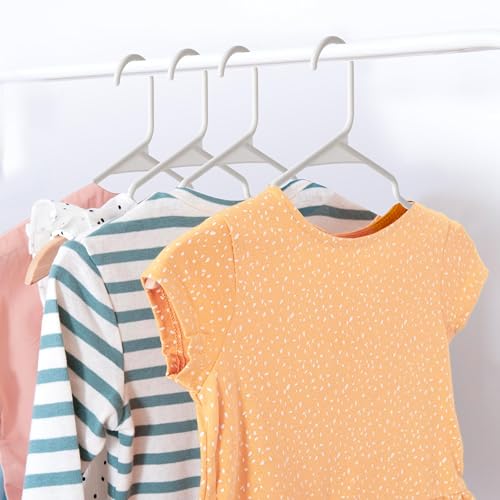 Simple Deluxe 50 Pack Plastic Hangers, Durable Clothes Hangers, Lightweight and Space-Saving Hangers for Shirts, Dresses, Coats, Pants, White