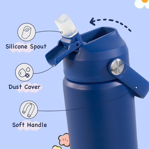 12oz Kids Stainless Steel Insulated Water Bottle with Straw, Leakproof