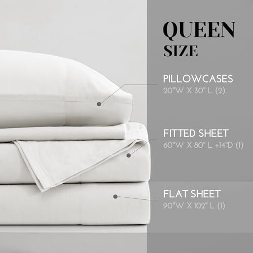 Comfort Spaces 100% Cotton Twin Sheet Set - 3-Piece Cooling Bed Sheets