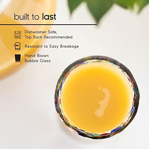 20 oz Confetti Hand Blown Drinking Glasses - Multicolor Set of 6