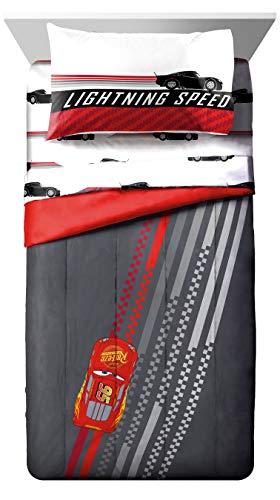 Disney Pixar Cars Twin Comforter Set - 5 Piece Kids Bedding, Gray - Variation of THIS listing: 5 Piece Twin / Gray - Cars