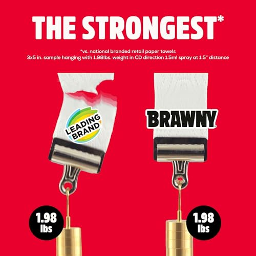 Brawny Tear-A-Square 3-Ply Paper Towels, 6 Double Rolls