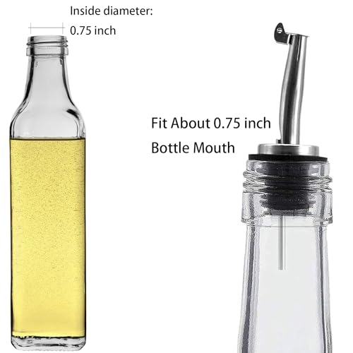 Stainless Steel Olive Oil & Liquor Bottle Pourers with Flip Top - 2 Pack