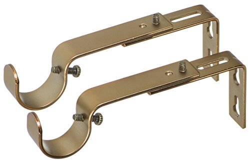 Adjustable Curtain Rod Brackets, Warm Gold Finish - Set of 2