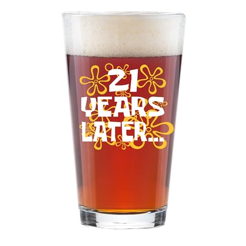 21st Birthday Beer Glass - Funny 16oz Pint Glass Gift for Men