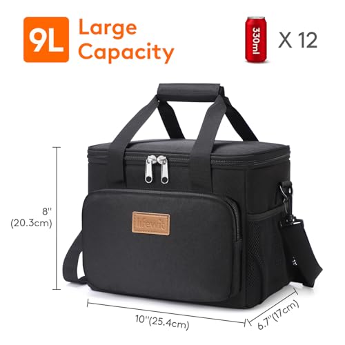 Lifewit Medium Lunch Bag, Insulated Box, Soft Cooler Cooling Tote for