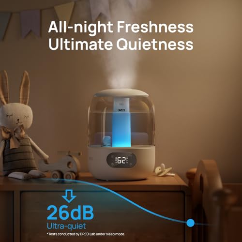 DREO 3L Cool Mist Humidifier for Bedroom - 30H Runtime, Quiet, Night Light