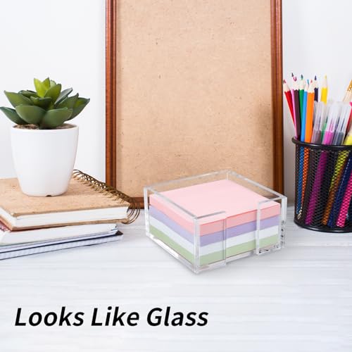 Clear Acrylic Sticky Note Holder for Desk Organizer and Office