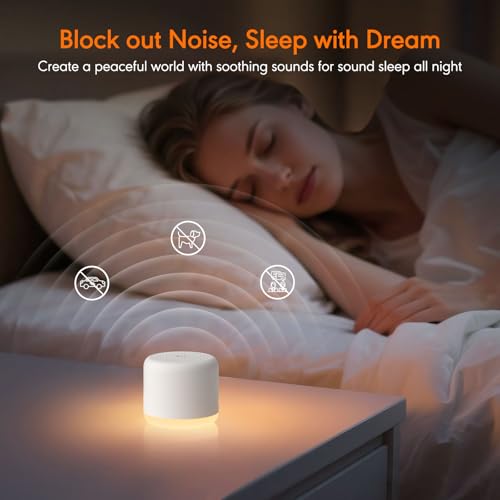 Portable White Noise Machine with Night Light & 18 Soothing Sounds for Sleep