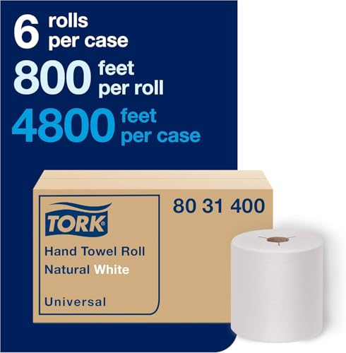 100% Recycled Commercial Paper Hand Towels, Natural White (6 Rolls x 800 ft)