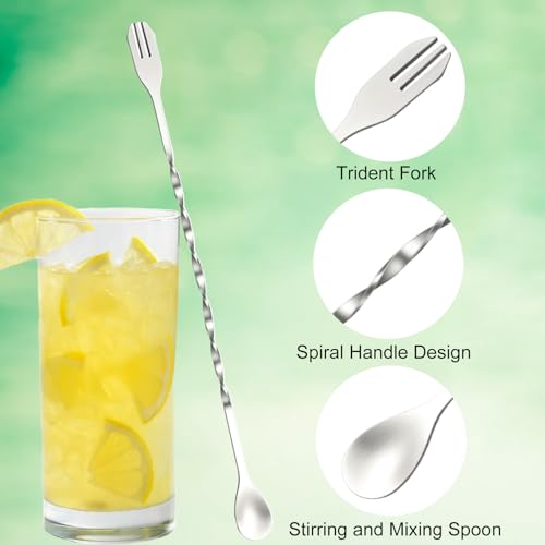 Meiye 4-Piece Stainless Steel Lemonade Stand Tool Set - Straw Puncher, Muddler & Spoon