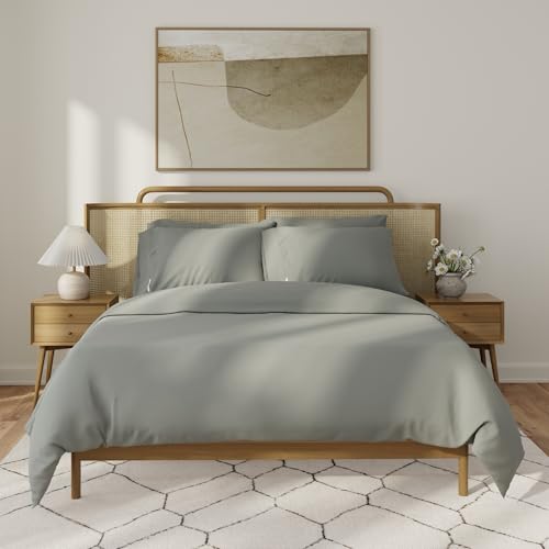 Ultra Soft 100% Cotton Duvet Cover with Zipper Closure - Full/Queen