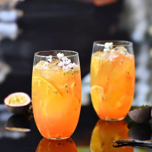 Set of 6 Lead-Free Crystal Drinking Glasses, 17.2 oz Transparent Glassware