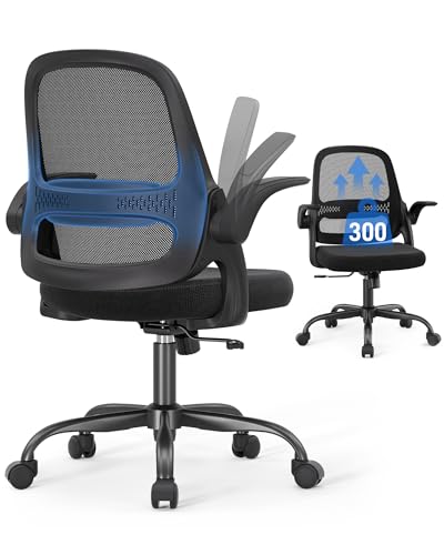 Ergonomic Mesh Office Chair with Flip-Up Arms and 3-Inch Cushion