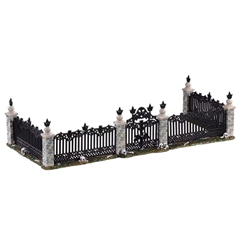 Spooky Town Bat Fence & Gate Figurine for Halloween Village Display