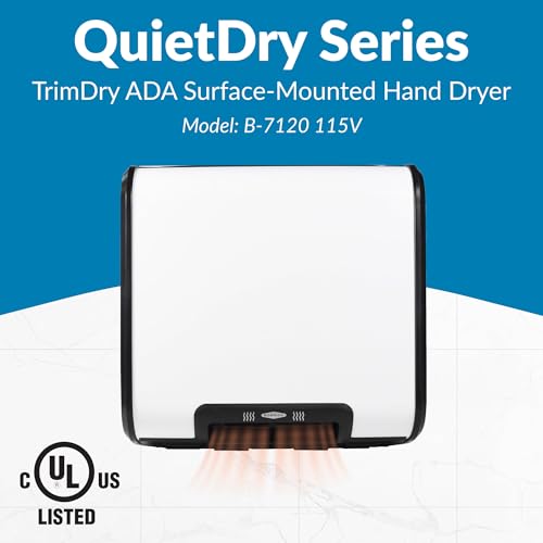Automatic Hand Dryer, ADA Compliant Surface-Mounted Commercial Dryer, White
