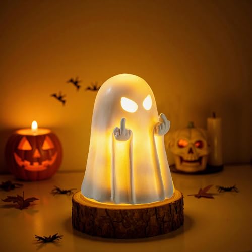 Cute Ghost Figurine - 3.4 Inch Resin Spooky Halloween Tabletop Statue