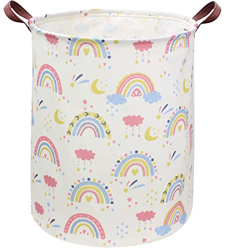 Collapsible Rainbow Laundry Basket - Large Fabric Hamper for Nursery & Toys