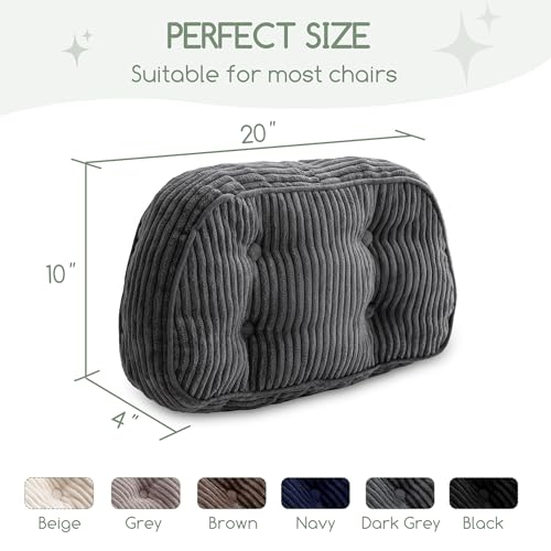 Lumbar Support Pillow for Recliner & Office Chair - Dark Grey