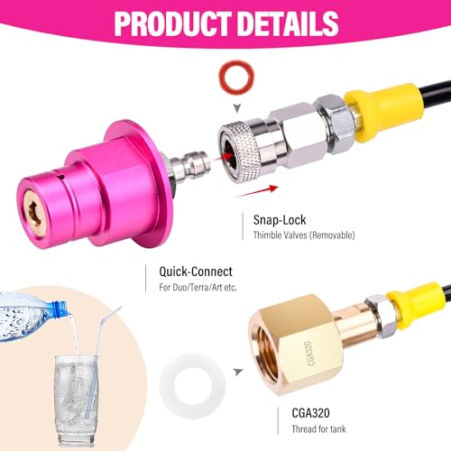 CO2 Quick Adapter Hose 60in for Soda Maker CGA320 Tank Connector