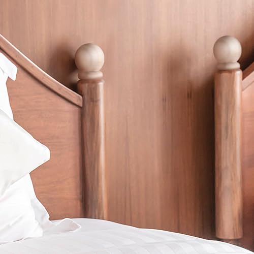 2.5-Inch Round Wooden Ball Finials with Pre-Installed Screws, 2 Pack