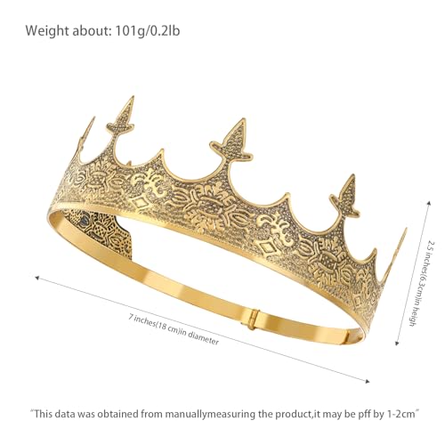 Metal King Crown for Men Royal Prince Tiara for Birthday Prom Costume