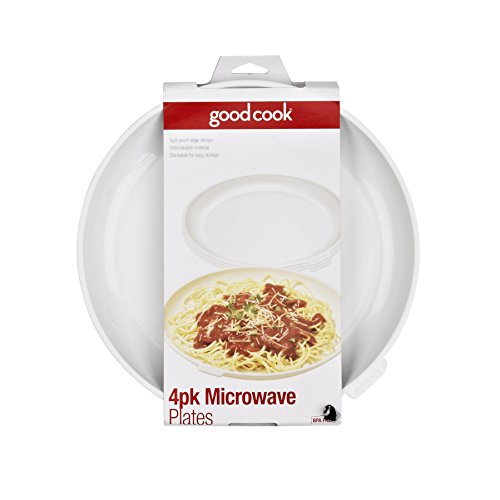 Microwave Safe Dinner Plates, Stay-Cool Stackable Plates, Set of 4