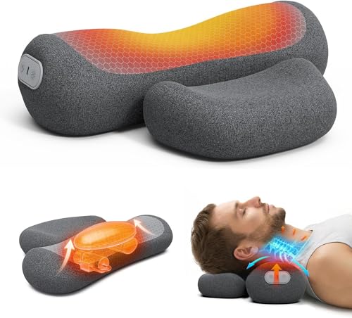 3-in-1 Cordless Ergonomic Neck Support Pillow with Heat & Vibration