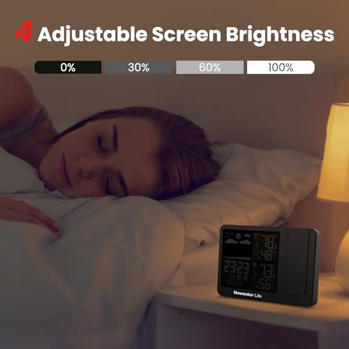 Projection Alarm Clock with Weather Station and Indoor Outdoor Temperature