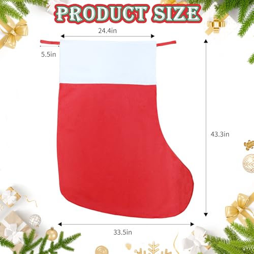 Giant Felt Christmas Stocking - 43 Inch Oversized Holiday Decor for Fireplace & Home