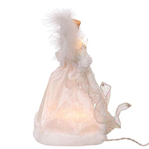 Kurt S. Adler 10-Inch White Angel Treetop with 10 UL Lights